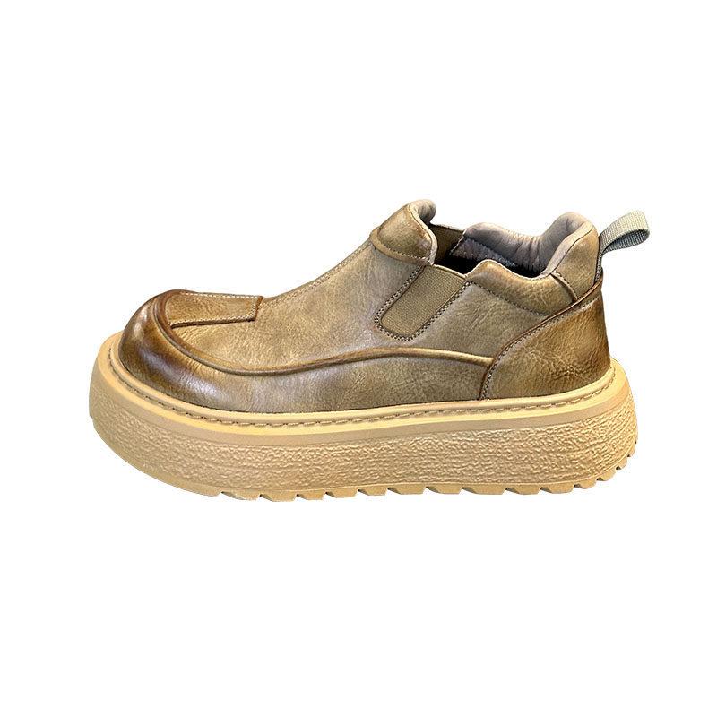Winter Große Kopfschuhe Fleece Warm Retro Freizeitschuhe Plateau Leder Martin Stiefel Trendige Schuhe mbz