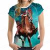 Animal Printed Clothes for Summer, 3D Printed Girls' Short Sleeved Tops, Women's T-shirts, and T-shirts