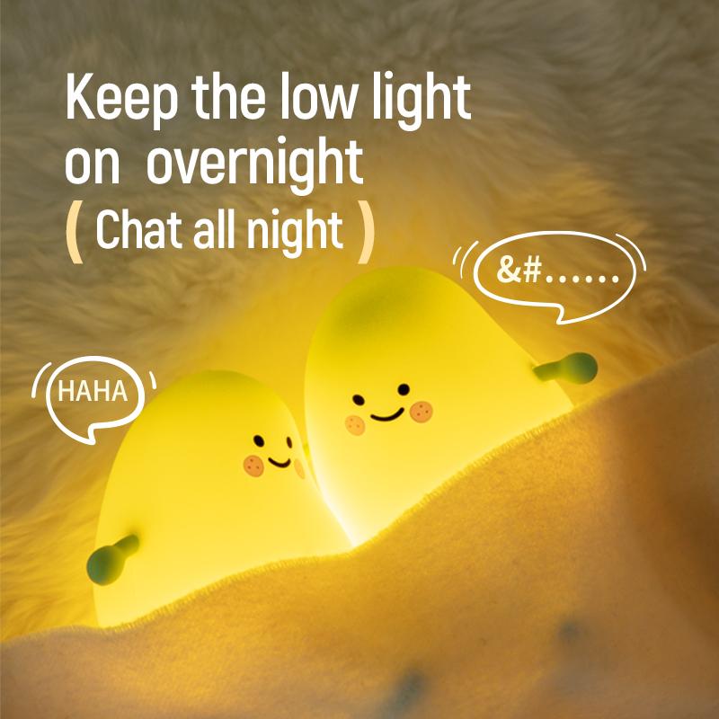 Mango Silicone Night Light Timed Sleeping Atmosphere Decompression Pat Night Light Creative Ornament Mobile Phone Holder