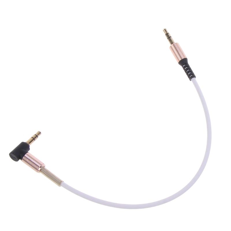 25cm 3.5mm Male to Male Audio Cord 90 Degree Extension Line AUX Cable Wire for 3.5mm Headphones Tablets Speaker