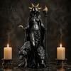 Kompakte gruselige Dekoration Hekate Griechische Göttin Statue mit magischen Hunden, Fantasy-Thema Okkultes Zimmerdekor Harzskulptur, Mythologische Figur für