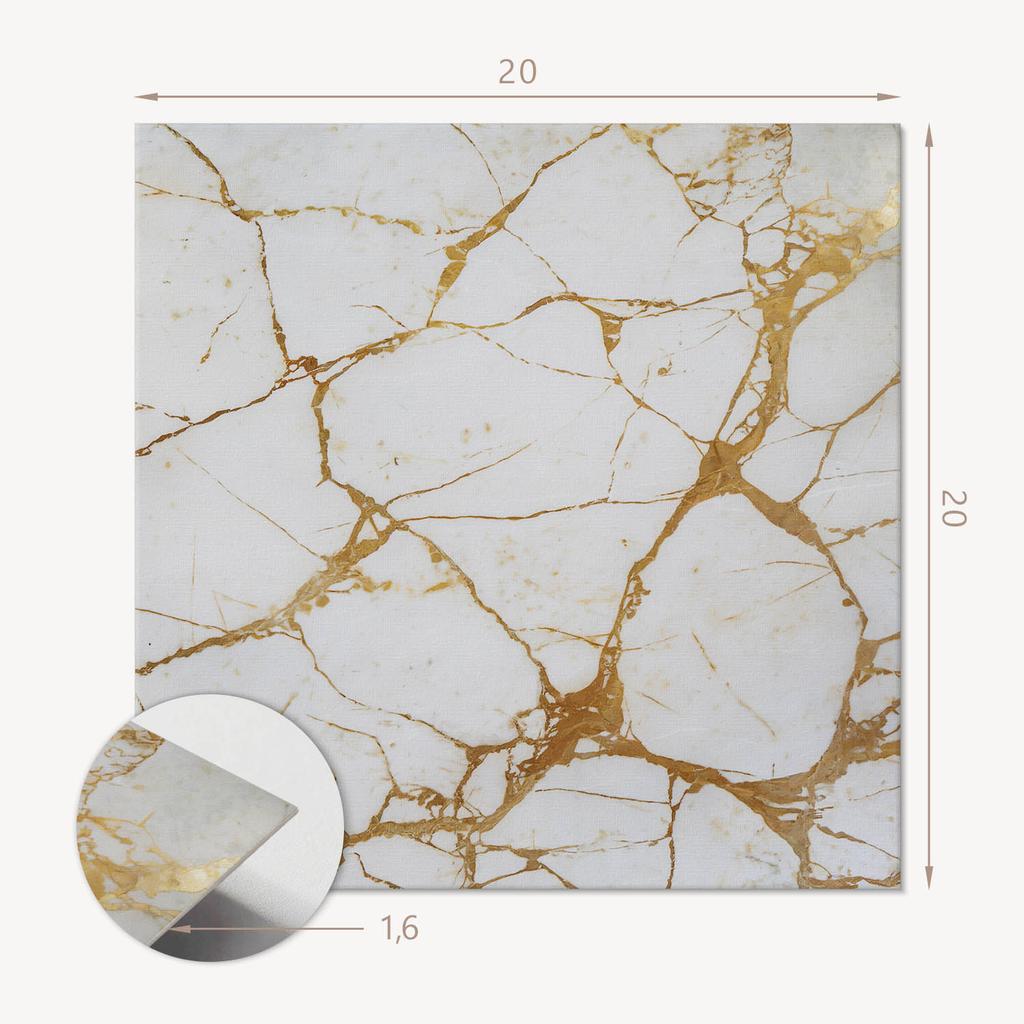 Dekoracyjne Kafelki Winylowe Samoprzylepne - Do Przedpokoju Elegancki Marmur Z Żyłkami 20X20X20 Cm
