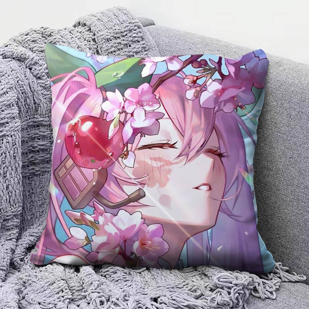 Sakura Miku Home Sofa Cushion Covers and Aecorative Custom Pillow Covers