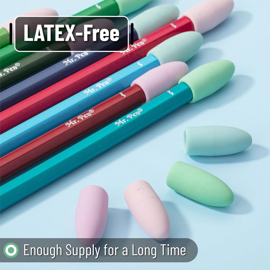 Mr. Pen- Pencil Erasers Toppers, 120 Pack, Pastel Colors, Erasers for Pencils, Pencil Top Erasers, Pencil Eraser