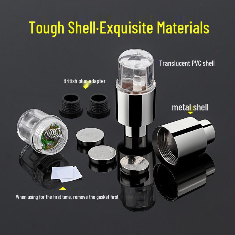 Smart Dual-Sensor Wind Fire Wheel Light with Seven-Color LED Hub and Valve Nozzle