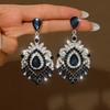 European and American Design with Super Sparkling Multi-color Droplet Shaped Elegant Retro Earrings and Earrings