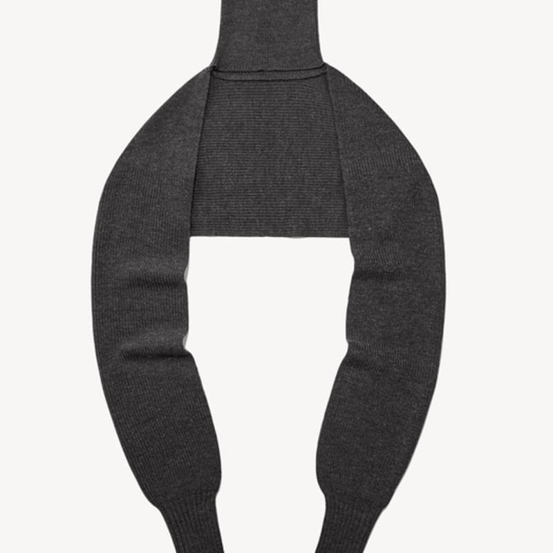 RIDIFI Wool Turtleneck Knit Scarf (charcoal)