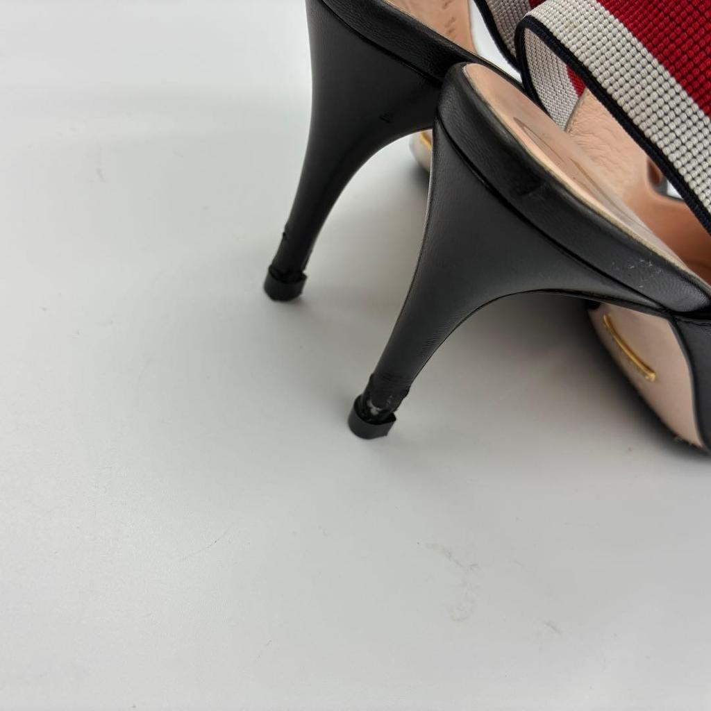 Used Rare GUCCI Gucci Sherry Line Leather Pumps 36.5 Black