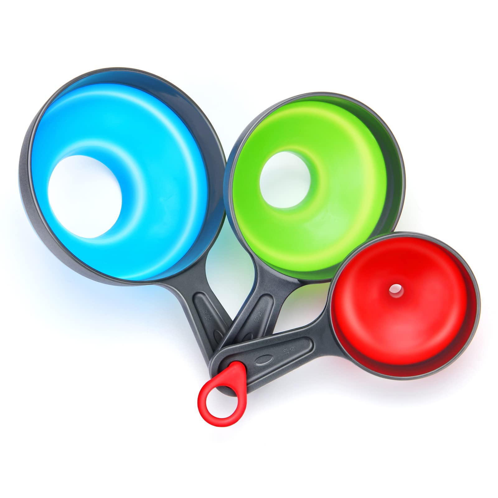 Canning Funnel With Strainer Wide Mouth Food Funnels For Kitchen Use Silicone Collapsible Funnel Set 4 Pack Kitchen Supplies