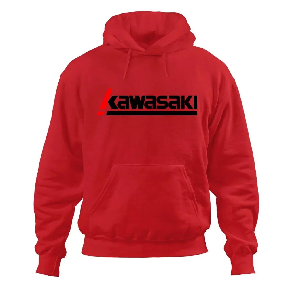 Nová pánská streetová závodní souprava mikina s kapucí Kawasaki nadměrné sportovní oblečení volný pulovr cool