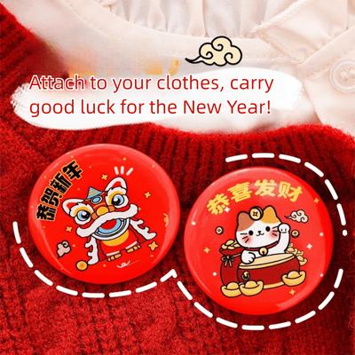 Cute Design Spring Festival Brooch Colorful High Beauty Brooch Decoration Badge Mini New Year's Badge Festival Accessory