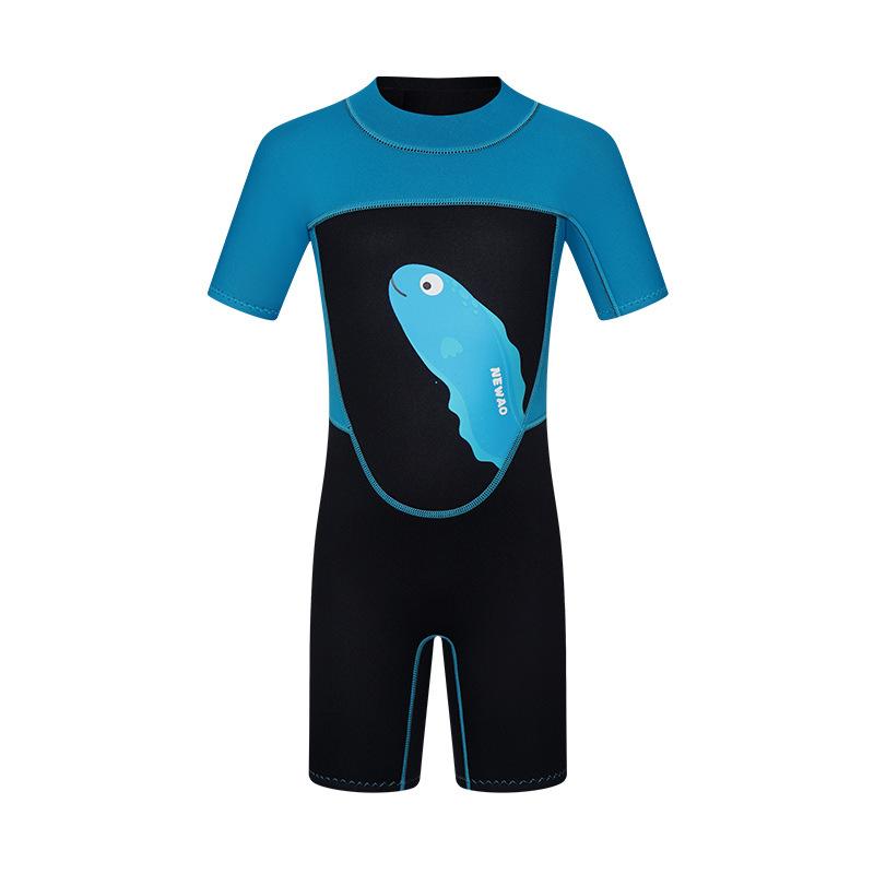 

NEWAO Утепленный детский гидрокостюм-халат толщиной 3 мм, цельный гидрокостюм-халат для дайвинга, теплый и высокоэластичный, халат для серфинга и плавания для мальчиков и девочек M синий