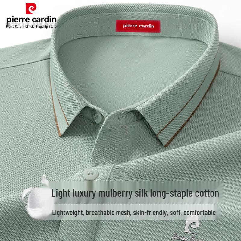 Pierre Cardin Men's Silk Blend Moisture-Wicking Polo Shirt