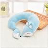 Cute Fox U Shape Neck Pillow Animal Cotton Plush Travel Car Home Pillow Health Care with Eye Mask Nap Animal Pillow Almohada