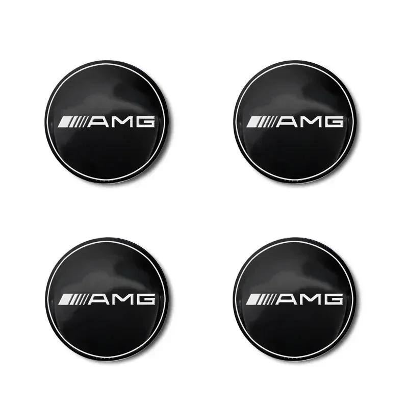 C200 E200 For Mercedes Benz 4Pc Car Wheel Hub Center Cap Sticker Metal Emblem Sticker For Mercedes-Benz AMG C450 C200 C220 C250
