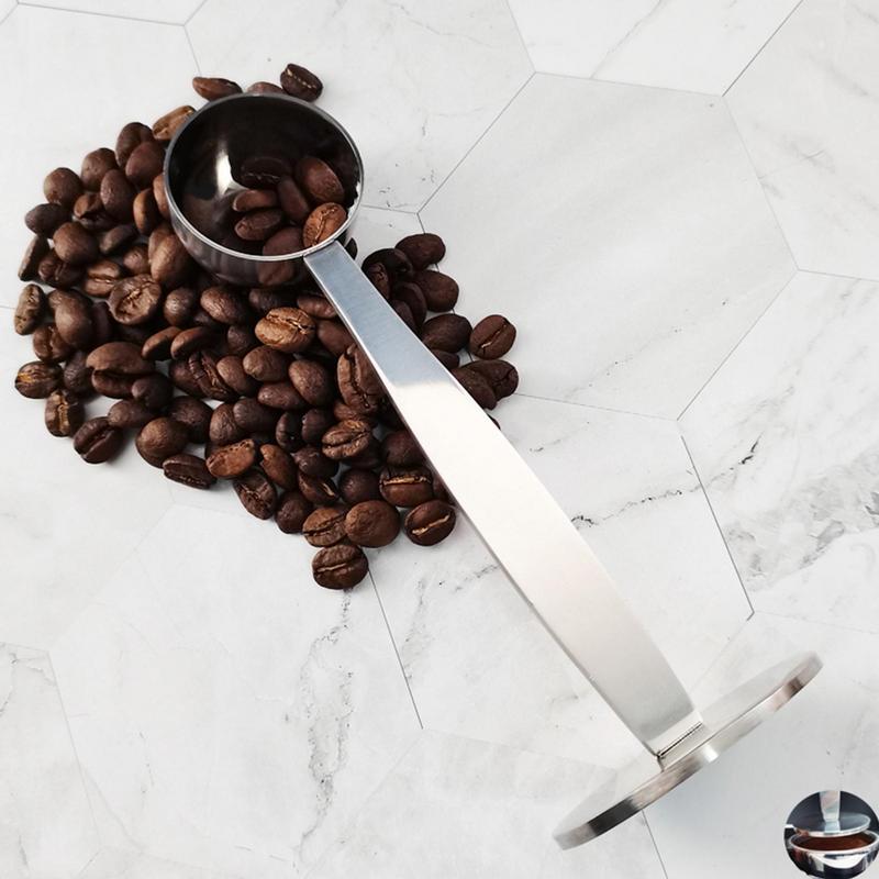 Coffee Spoon Stand Tamping Scoop Tools 2 In 1 Coffee Powder Tamper DualPurpose Coffee Scoop Coffee Bean Powder Long Hand Scoop