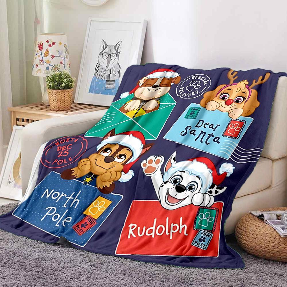 1Pc Pawsome Christmas Adventure Blanket Soft And Comfortable Casual Warm Camping Travel Christmas Halloween Gift M91768