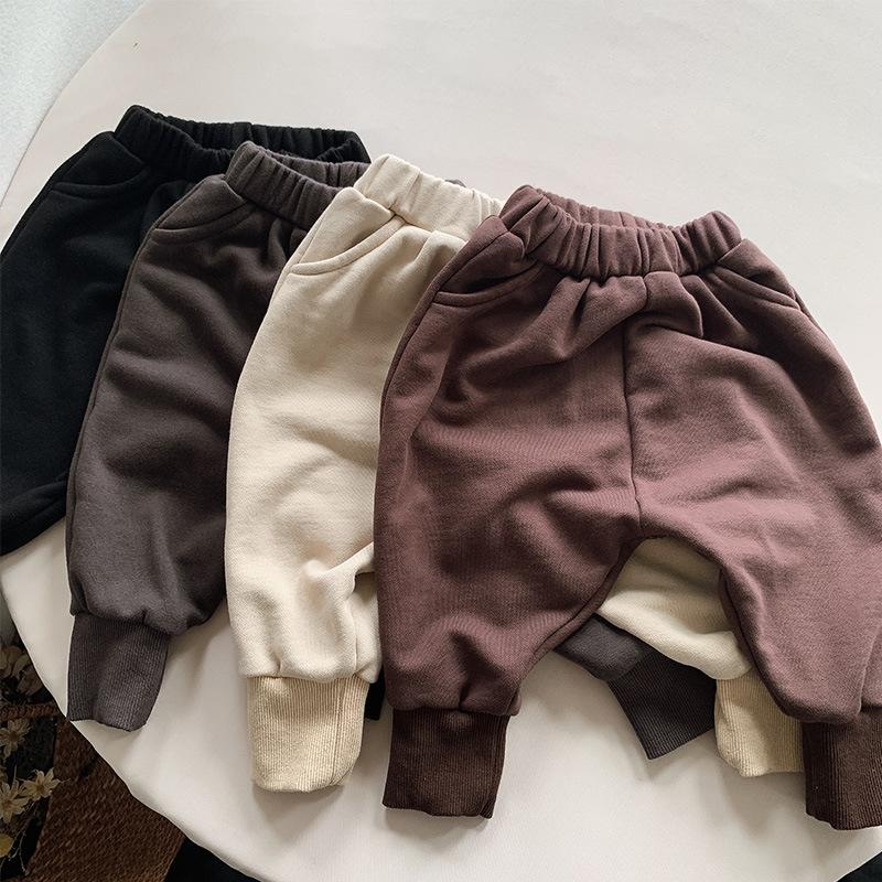 Kids Casual Loose Solid Cotton Flying Squirrel Harem Pants For Toddler Boys And Girls