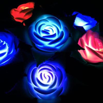 Pleasure Holiday Charming Glow Rose Pattern LED Light Room Garden Faux Flower Lamp Decor