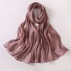 Solid Color Silk Scarf Chiffon Ramadan Long Scarf Fashion Sunscreen Headscarf  Outdoor