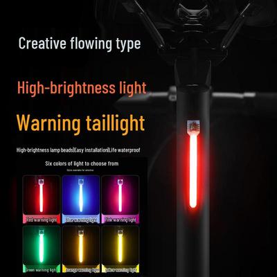 USB Şarj Edilebilir Akan Su Bisiklet Arka Lambası - Dağ ve Yol Bisikletlerinde Gece Sürüşü İçin Yüksek Parlaklık