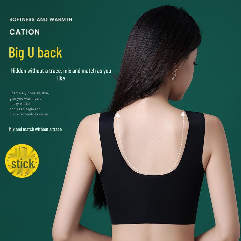 Women's Seamless Wire-Free Lace Push-Up Bra - Adjustable Vest Style with Beautiful Back Design