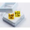 Natural Ceylon Princess Cut 22 Ct Yellow Sapphire Certified Loose Gemstone Pair