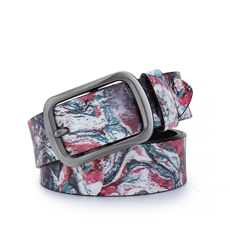 Graffiti Pure Cowhide Belt Personalized Decorative Genuine Leather Belt