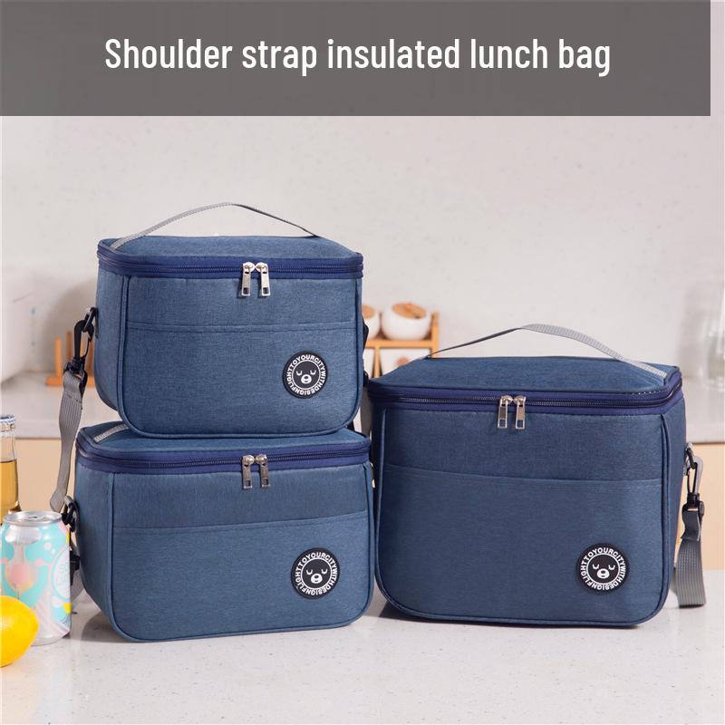 Large Capacity Insulated Lunch Bag with Aluminum Foil and Shoulder Strap