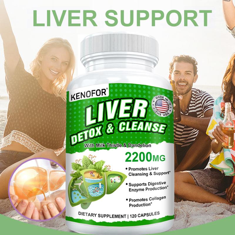 Leberentgiftung & Reinigung 2200 mg mit Mariendistel & Löwenzahn, 120 Nahrungsergänzungskapseln