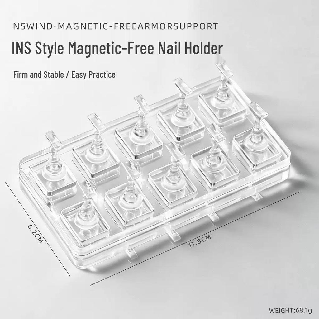 INS-Stil Transparenter Acryl-Nagelkunsthalter: Tragbarer Ständer für Nagelpraxis und Präsentation