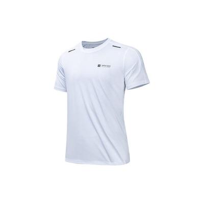 Solid Color Casual Sports Crew Neck Short Sleeve T-Shirt Men Tops Pure-White 952427103-5
