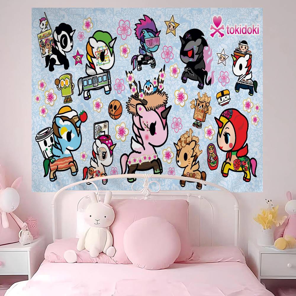 Japan Anime Tokidoki Chart Tapestry for Living Room Home Dorm Decor Art Home Decor