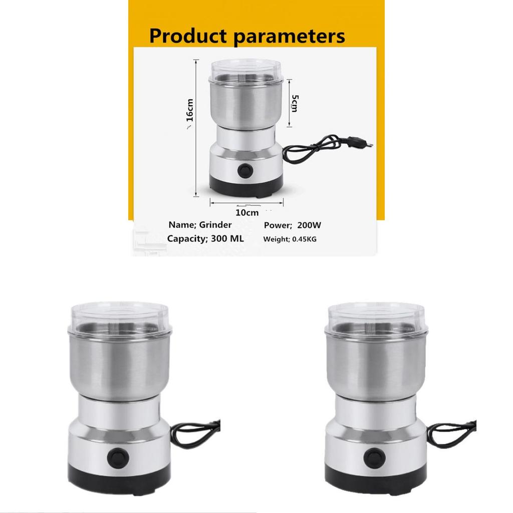 Coffee Grinder Food Processor With Stainless Steel Blades For Home Use And Dry Grinding