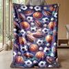 Sports Ball Collection 7 Theme blanket Lightweight Warm Flannel Blanket Decorative Throw Blanket for Home Decoration