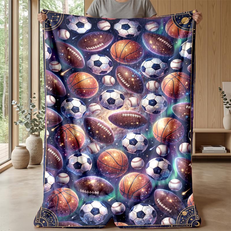 Sports Ball Collection 7 Theme blanket Lightweight Warm Flannel Blanket Decorative Throw Blanket for Home Decoration