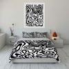 Abstract Black White Pattern Decor Multiple Sizes Kid'S And Adults' Bedroom Exquisite 3Pc Bedding Set, Gift
