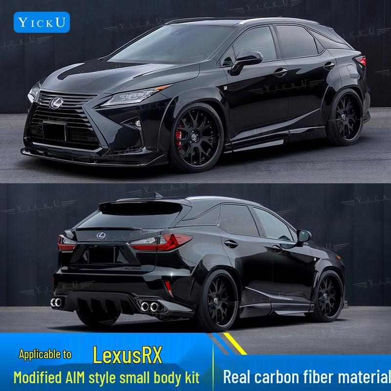Lexus RX 2016-2019 AIM Style Carbon Fiber Body Kit: Front & Rear Lip Spoiler, Wide Body Fender Flares.