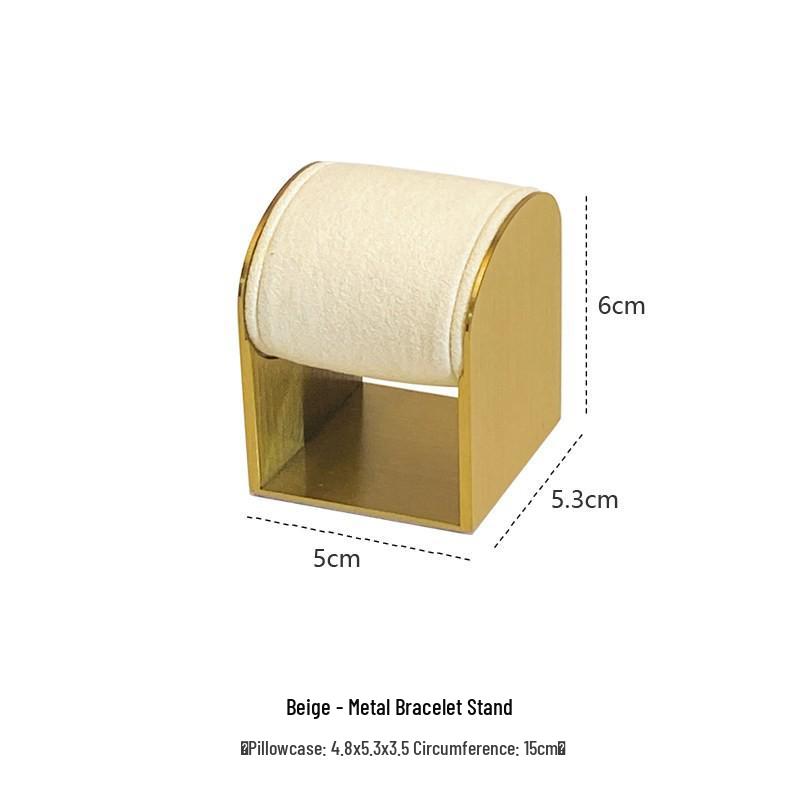 Elegant Tiered Watch Display Stand with Pillow Bag and Metal Tray for Photography