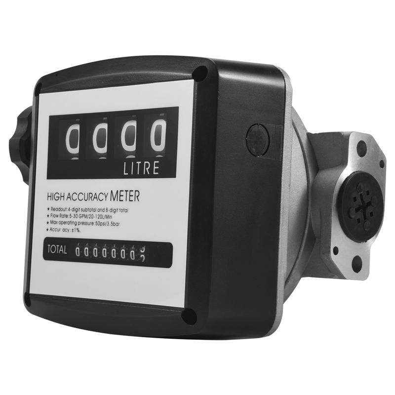 Aug. Mechanical Fuel Gauge 4-Digit Fuel Flow Mechanical Fuel Flow Meter 25Mm (1 Inch Internal Thread) 5-30 GPM/20-120L/Min чёрный