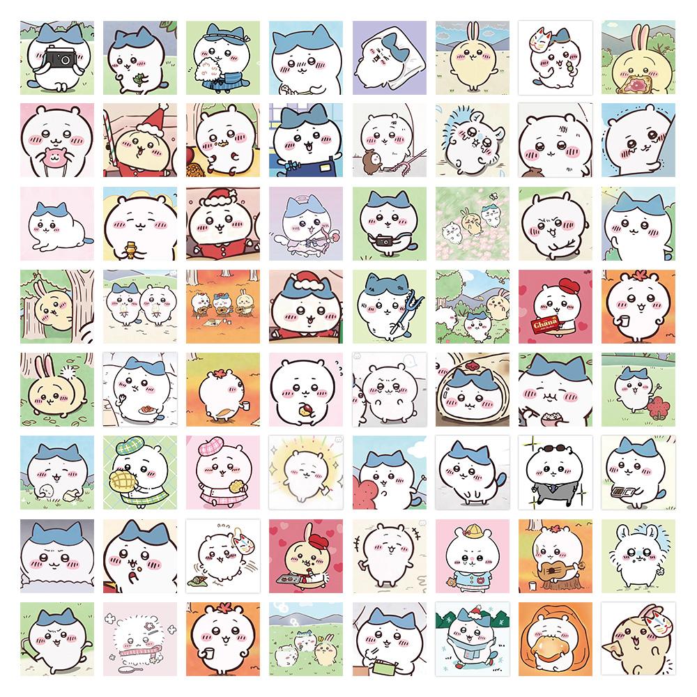 60Pcs Cute Chiikawa Stickers Diy Waterproof Vinyl Scrapbook Phone Case Water Cup Lovely Cartoon Anime Sticker Kids Gift Toy