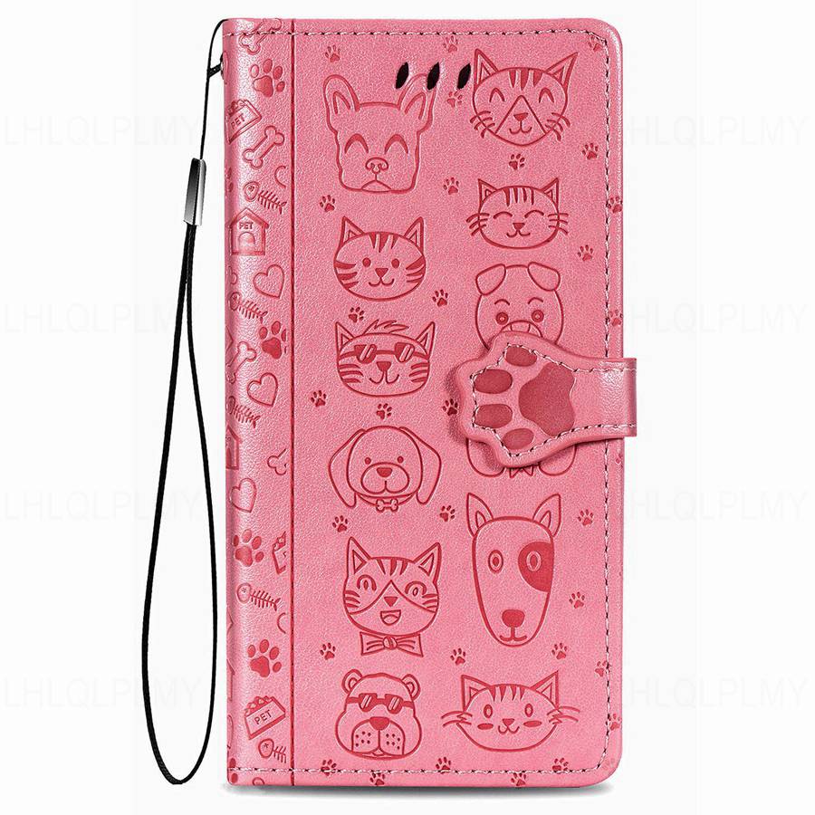 Leren Flip Beschermhoes Voor Vivo Y21D V60 Lite V23 V27 V25 V29 V30 V40 Y36 Y72 5G Y27 Y04 Y16 Y31 Y21 Y39 Y29 Y70 Y18 Y28 Kat Hond Portemonneehoes