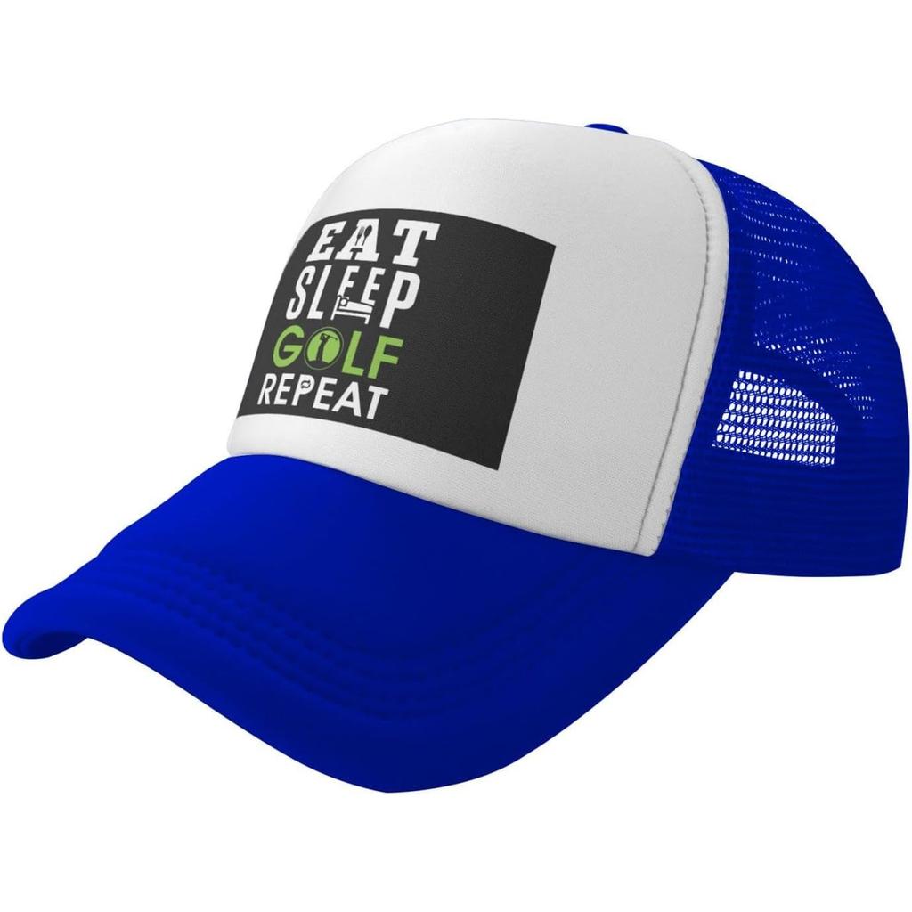 Eat Sleep Golf Repeat Trucker Hat Unisex Mesh Baseball Cap Breathable Adjustable Outdoors