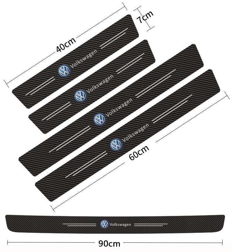 Car Door Sill Protector Carbon Fiber Anti-Scratch Step Guard