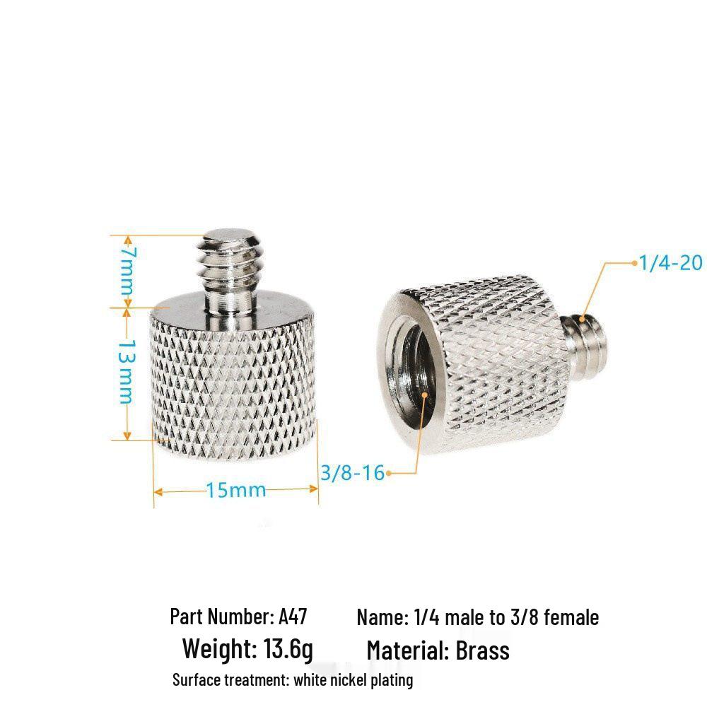 1/4 to 3/8 M4 M5 M6 M8 Screw Adapter for Tripod, Pan/Tilt Camera, Hot Shoe Mount & Light Stand