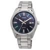Casio MTP-1302DS-1AV Analog Quartz Men's Watch Metal Band Silver Black Mother of Pearl Dial