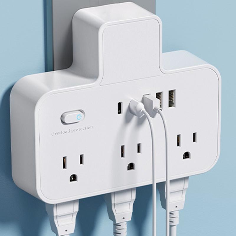 Multiple Outlet Extenders Two USB C Ports Advanced Charging System Power Guards Easy to Carry for International Journey