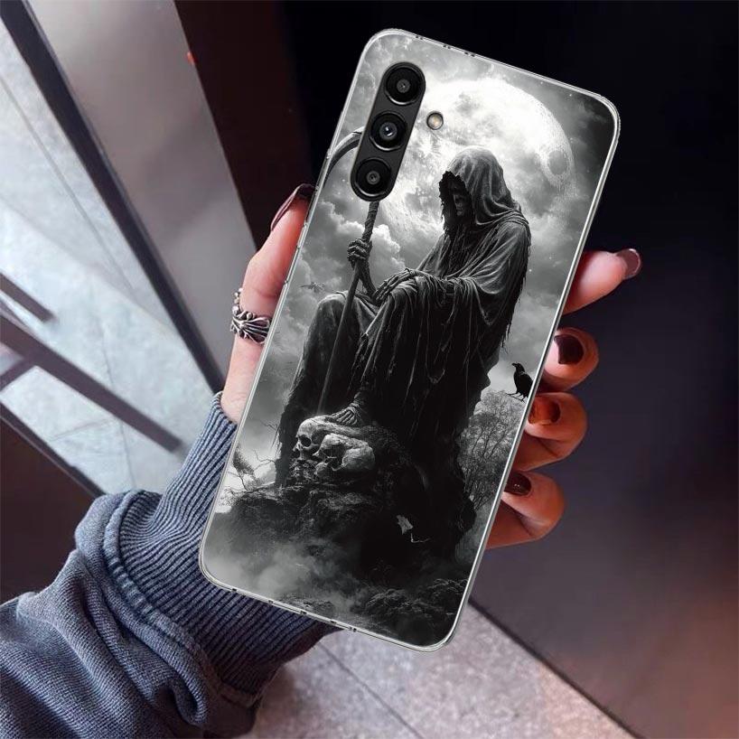 Death Grim Reaper Skull Scythe Phone Case For Samsung Galaxy A17 A16 A15 A14 A13 A57 A56 A55 A54 A53 A37 A36 A35 A34 A33 A26 A25