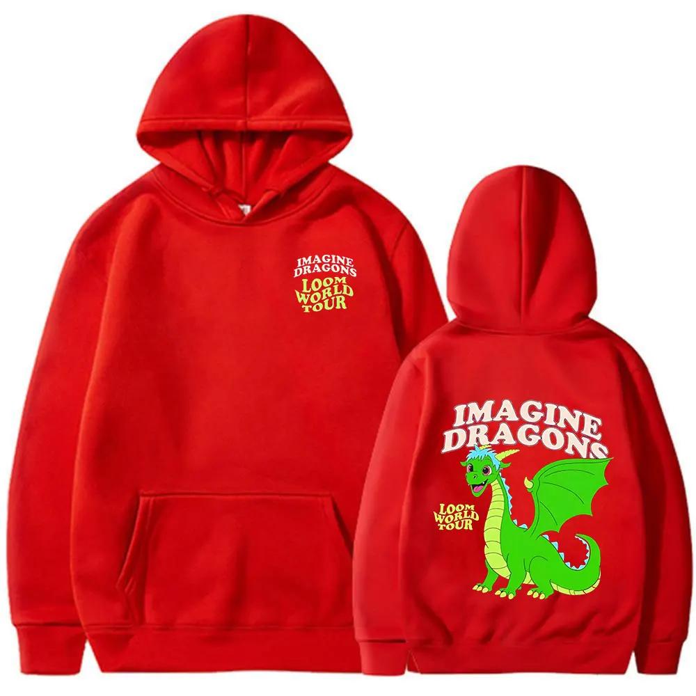 2025 Imagine Dragons Loom World Tour Hoodie; Rock Band Cartoon Unisex Sweatshirt for Men and Women