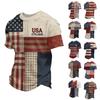 Men's Loose And Casual Flag-print T-shirt, Short Sleeve Shirt